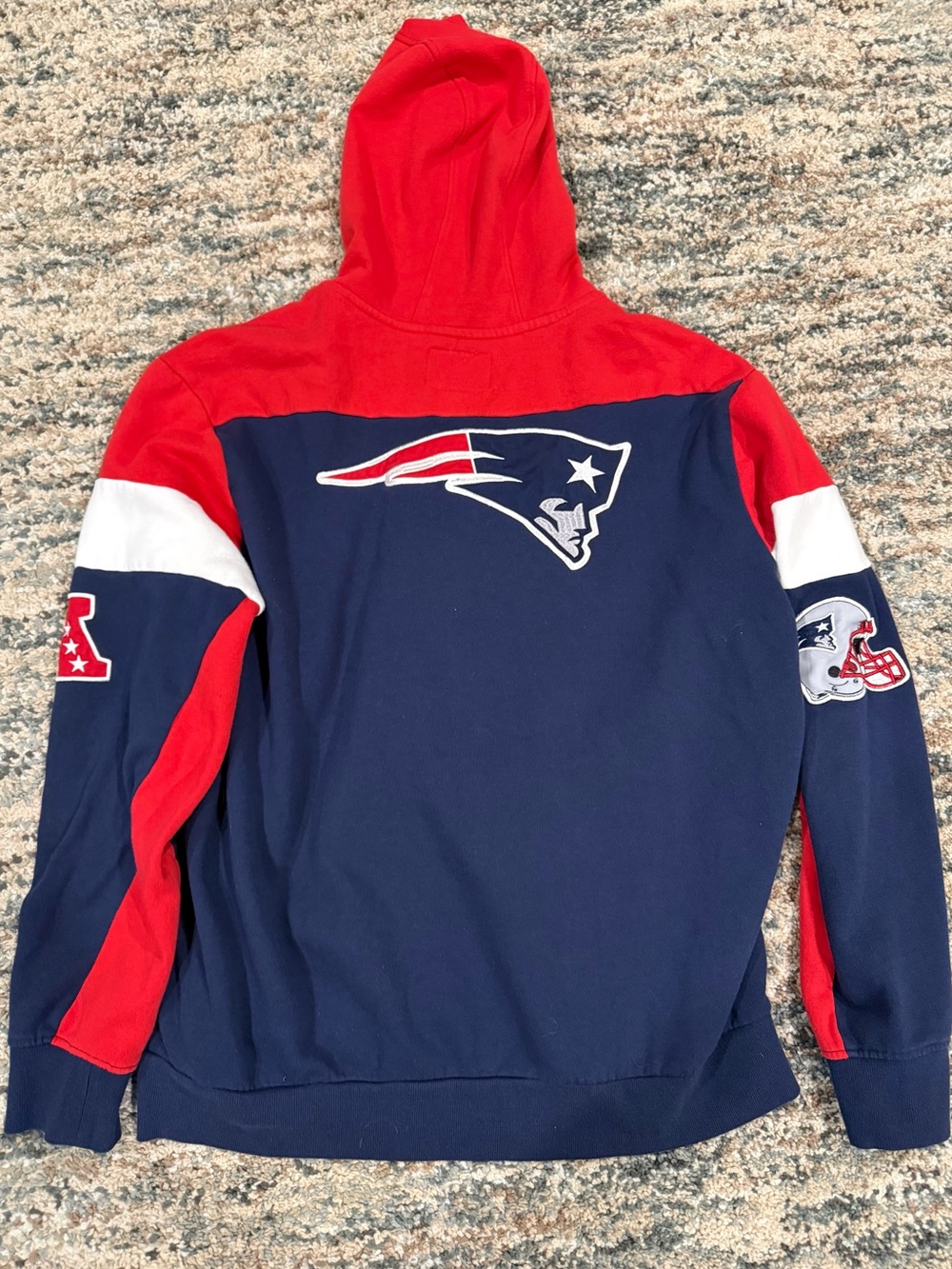 The Ultimate New England Patriots Football Patch Full Zip Hoodie - Picture 2 of 4